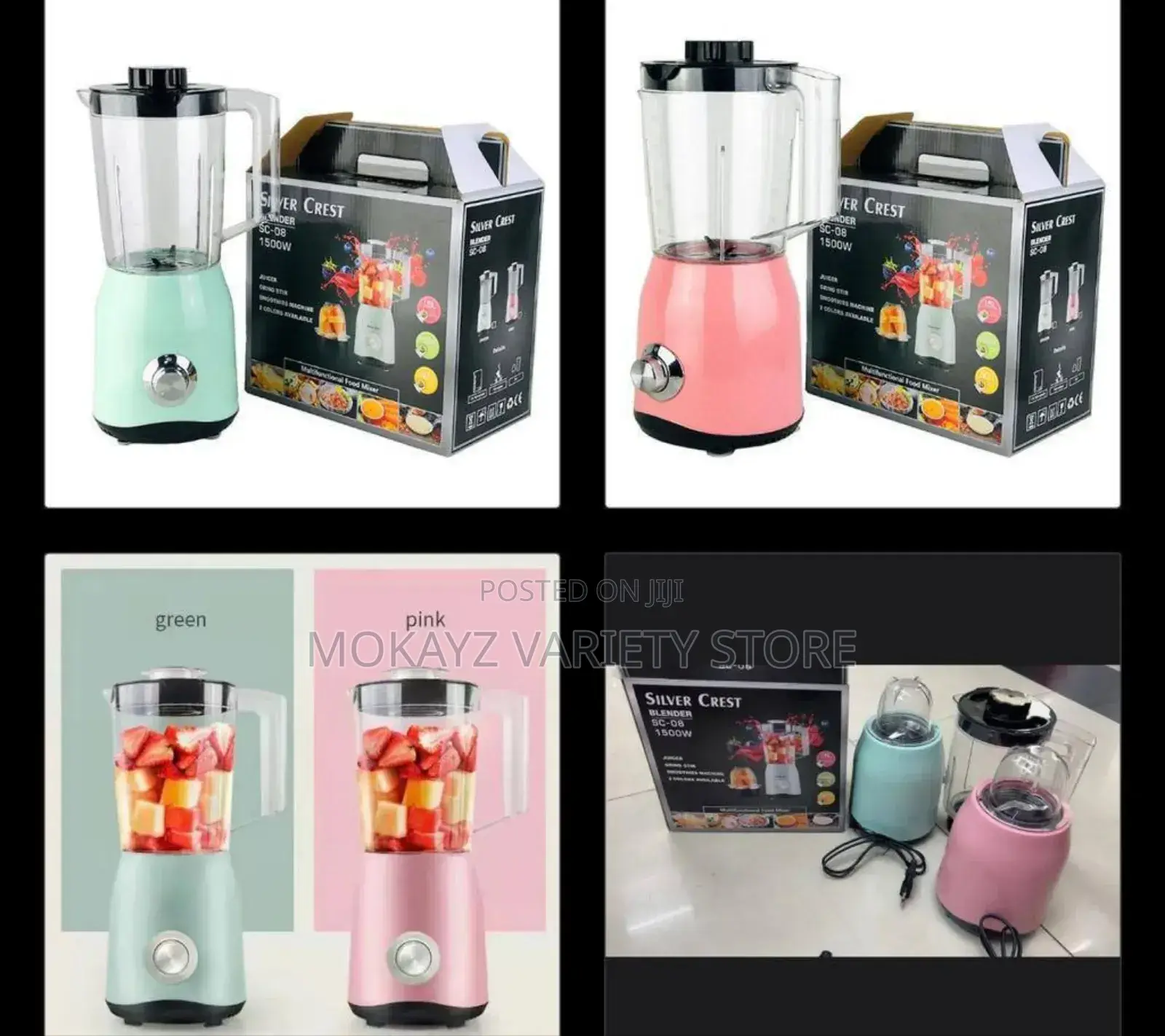 1500watt Silver Crest Double Cup Blender (Full Copper Engine)
