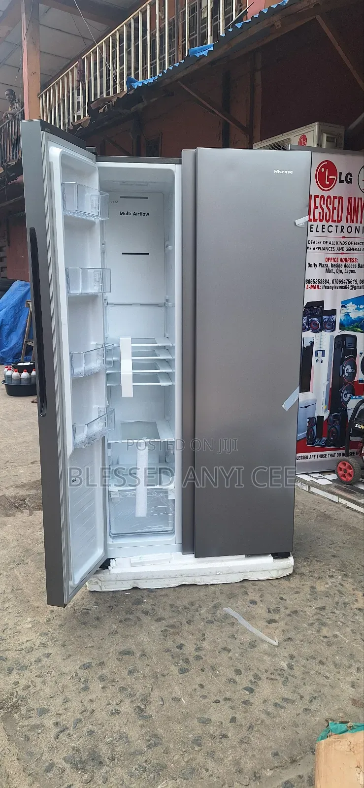 New Hisense 436l Side by Side Fridge (55wi) Super Cooling