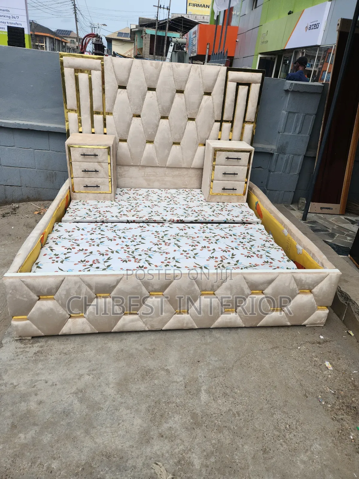 Standard 6ftby6ft Bed Frame With Cupboards