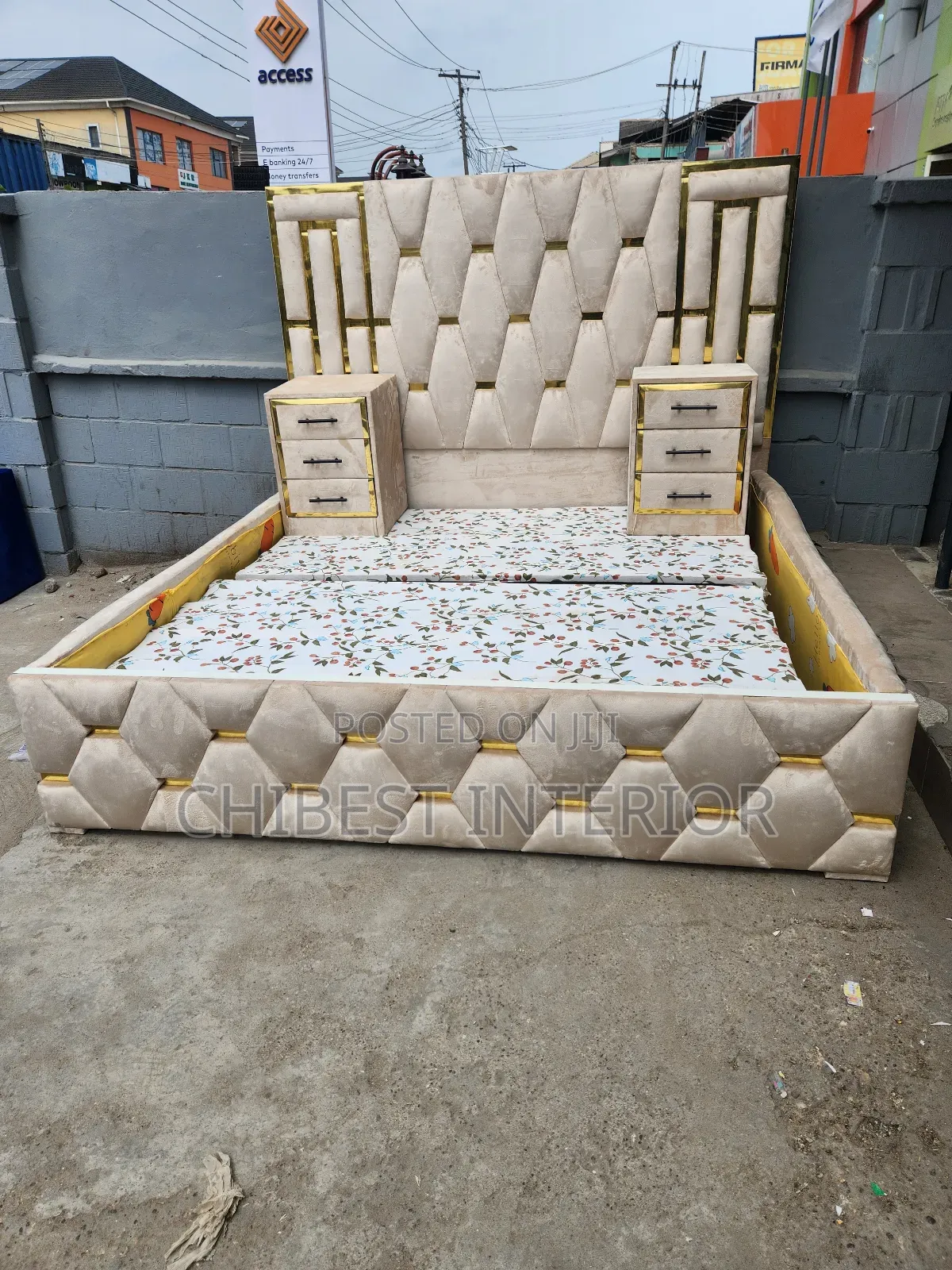 Cream Coloured 6by6 Bed Frame.