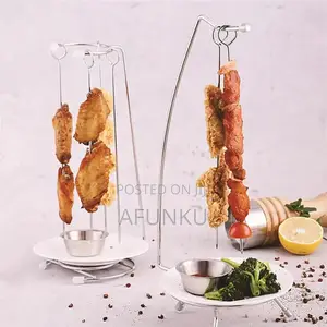 Stainless BBQ Meat Skewers Hanging Rack for Restaurants