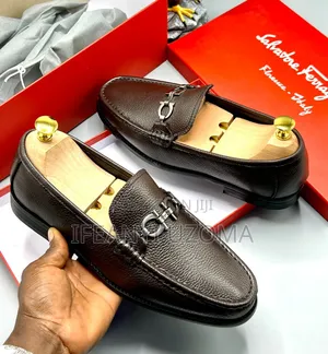 Ferragamo Leather Brown and Black Shoe
