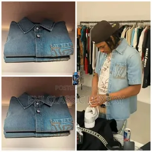 Original Luxury Designer Jeans Shirt Louis Vuitton Monogram