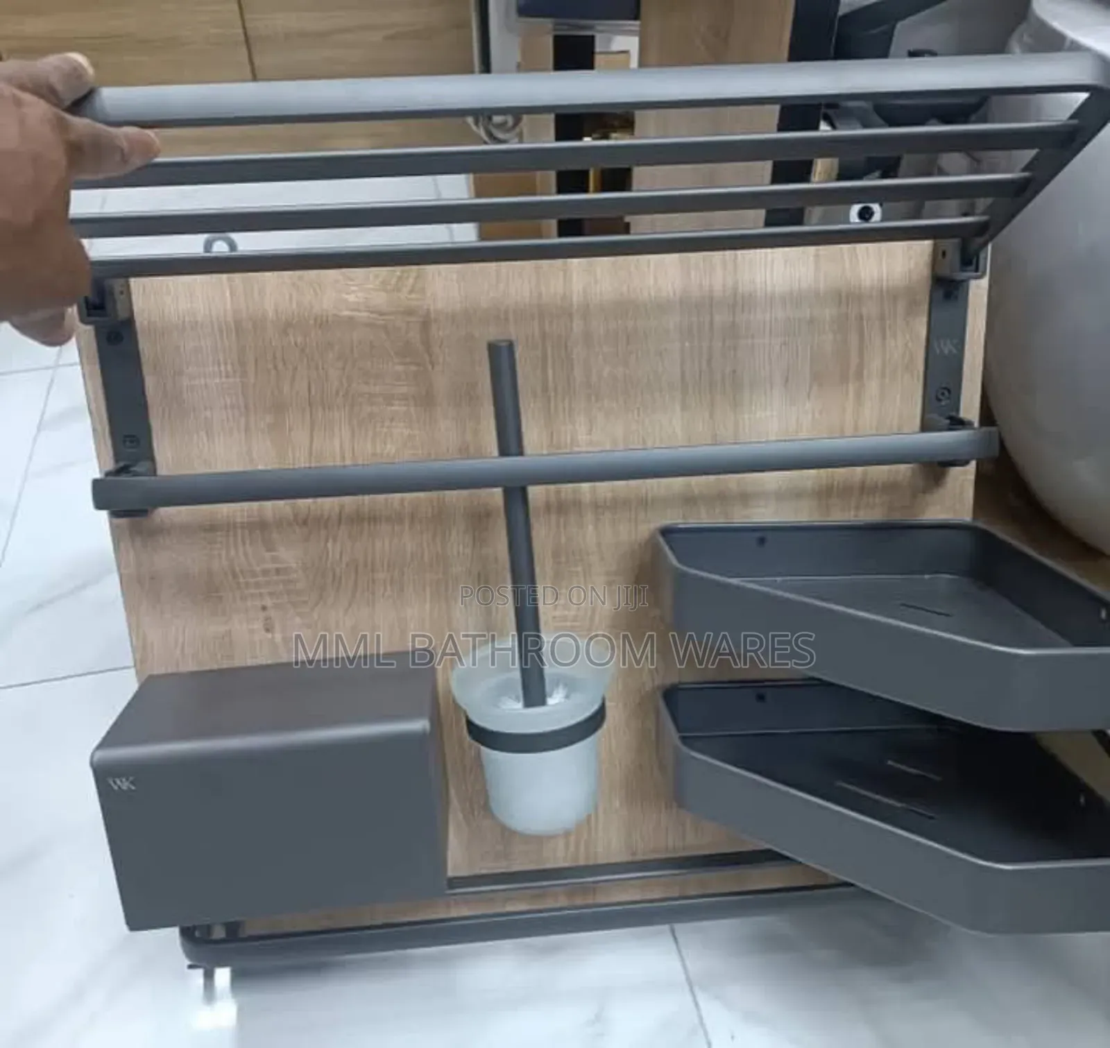 Grey Complete Bathroom Accessories Set