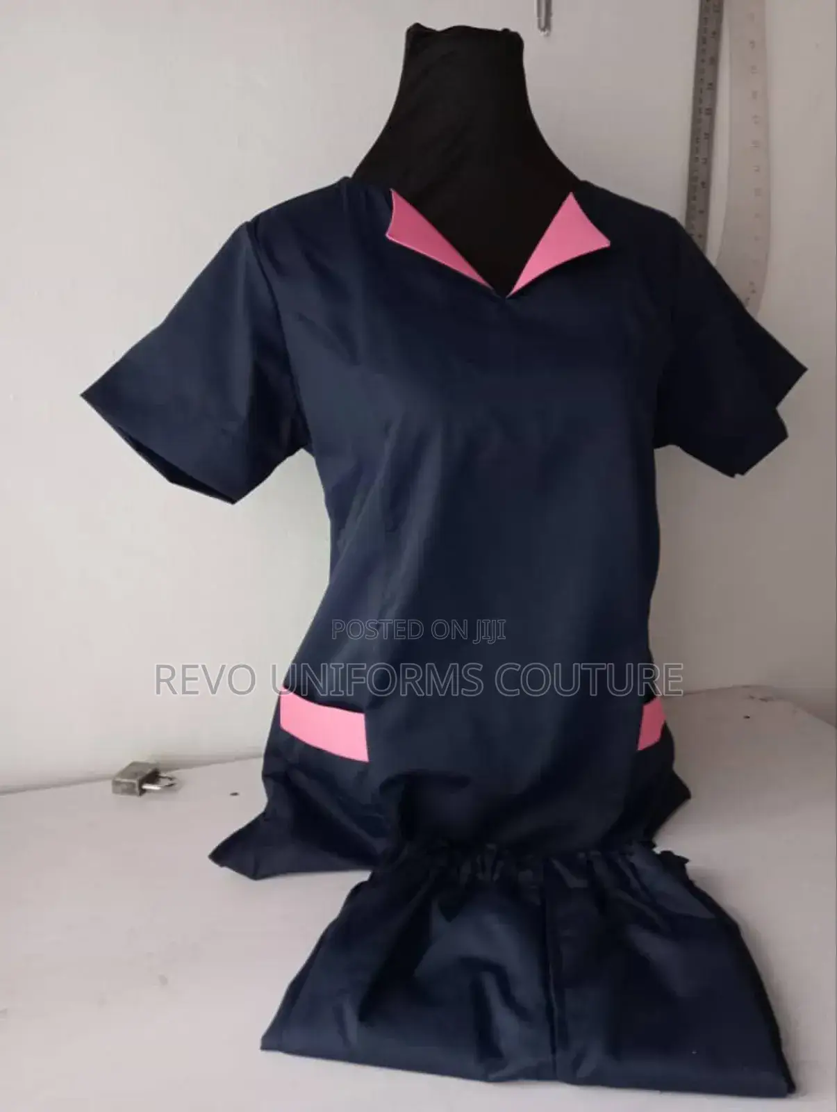 Black Combined Pink Nanny's Uniform