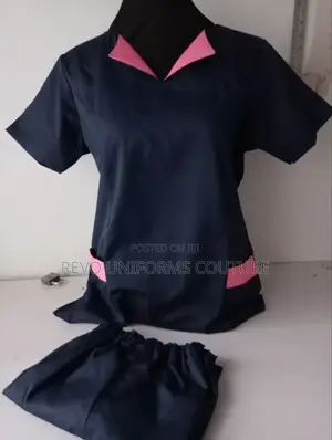 Black Combined Pink Nanny's Uniform