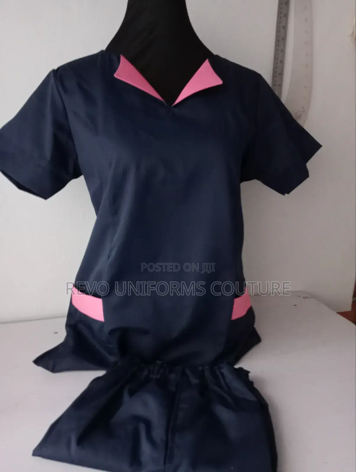 Black Combined Pink Nanny's Uniform