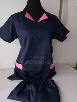 Black Combined Pink Nanny's Uniform