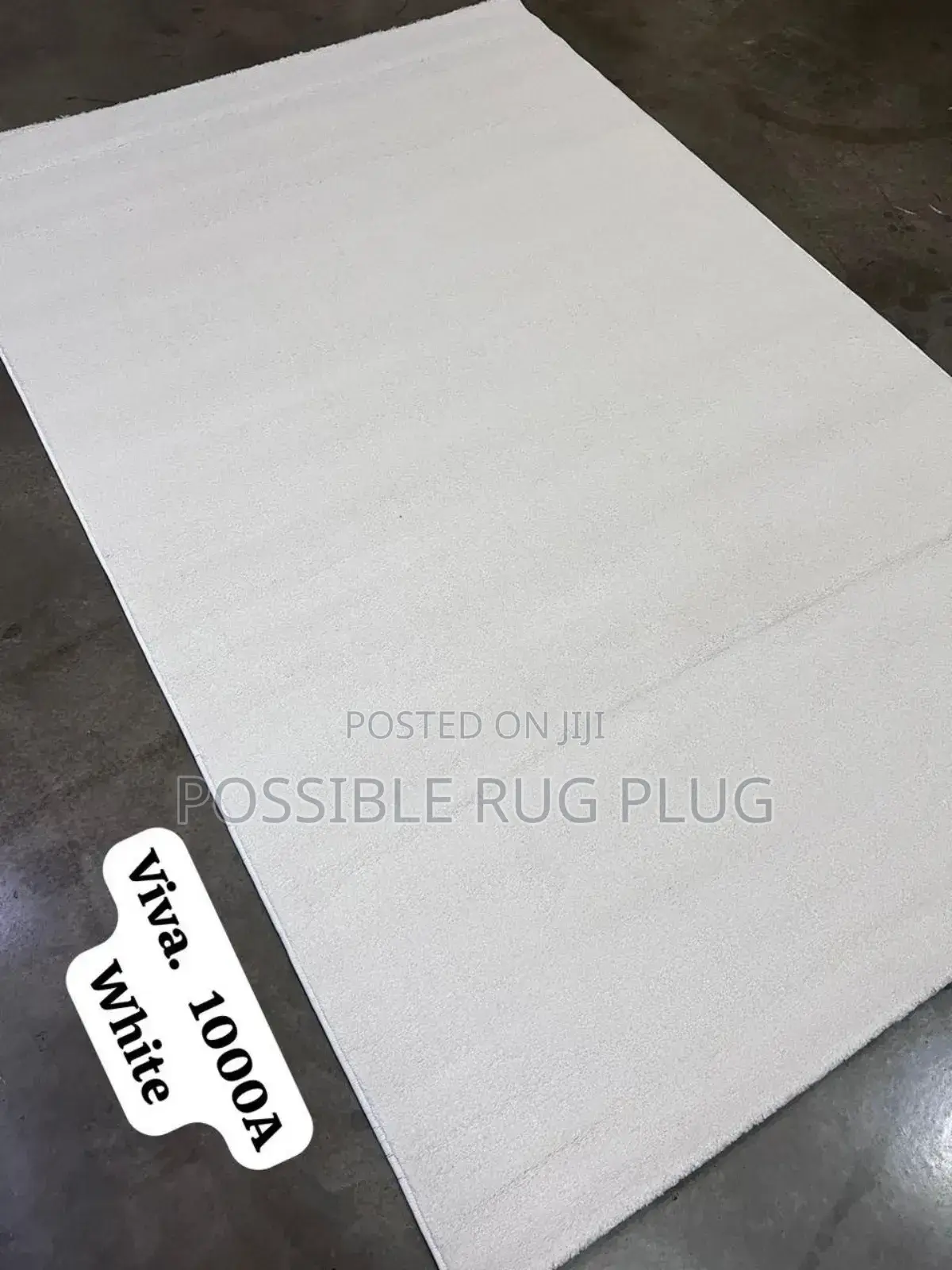 Plain White Turkish Center Rug