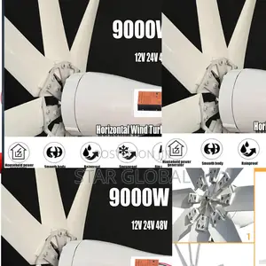 Go Off-Grid With Confidence: 9000watt Horizontal Wind Power