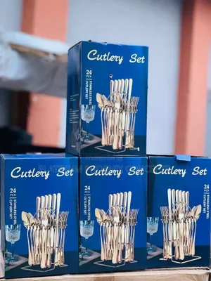 Golden Cutlery in Rack