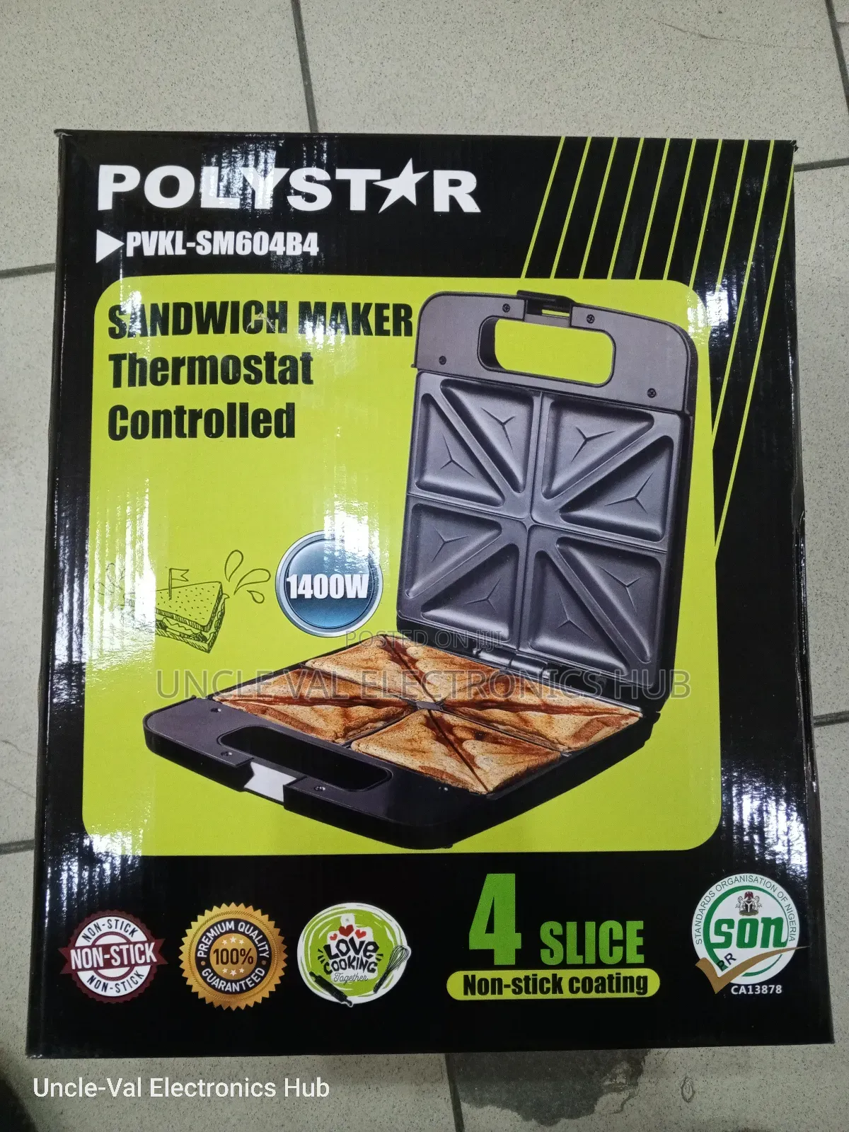 Polystar Sandwich Maker/Toaster (4 Slice)