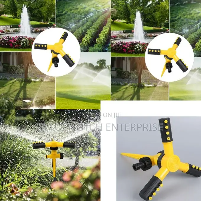 Rotating Adjustable 3-Nozzle 360-Degree Garden Sprinkler