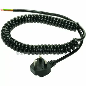 Usa Heavy Duty Cable Coiled Curly Main Flex 13a Withmoulded