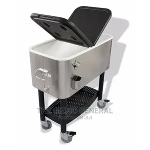 Crestware Stainless Steel Garden Cooler With Cart- 68 Quart