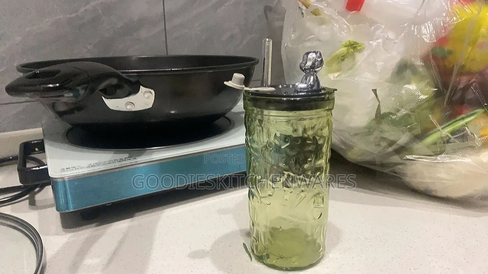 Glass Cup With Straw/ Smoothie Cup
