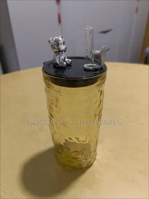 Glass Cup With Straw/ Smoothie Cup