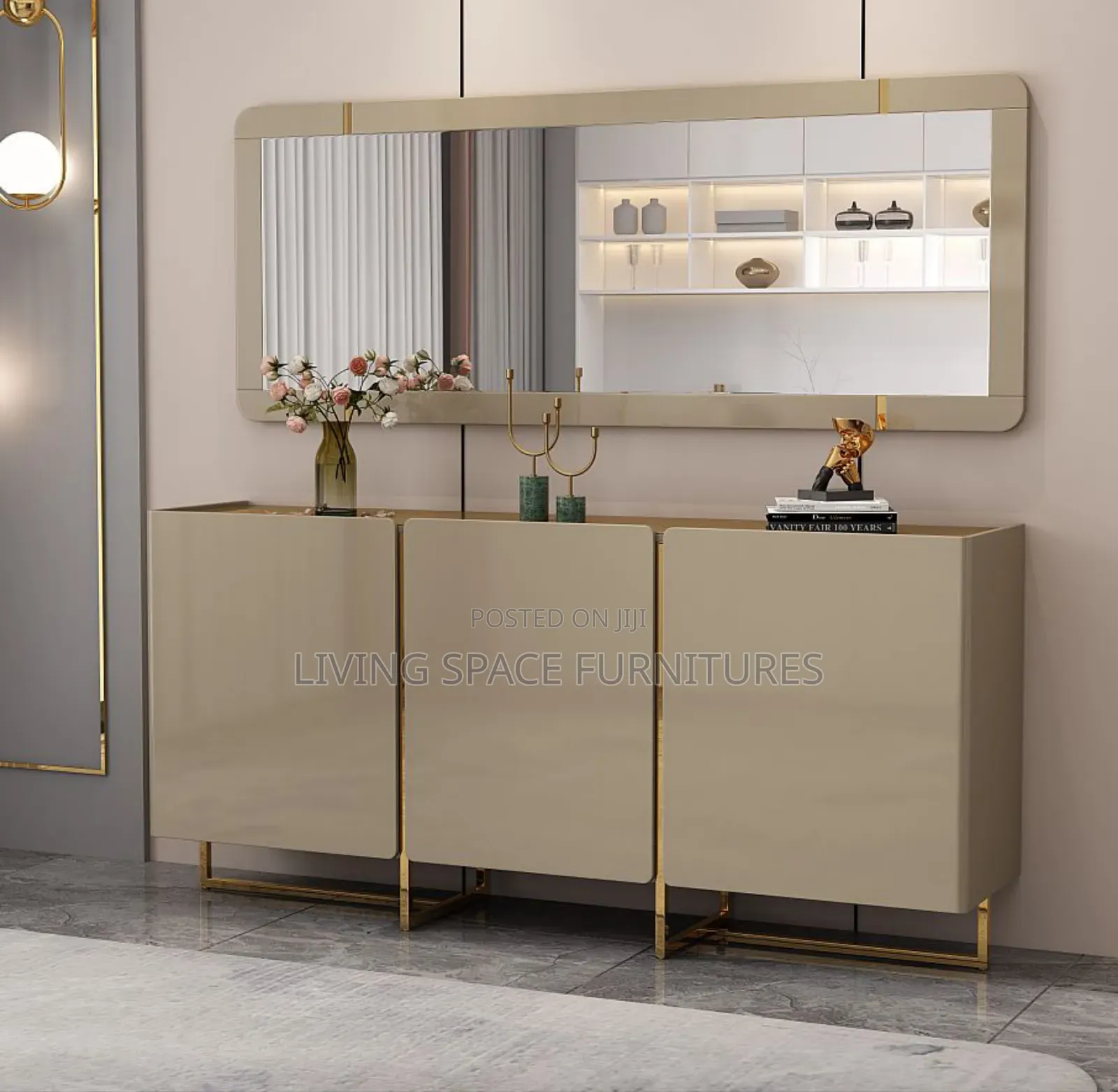 Executive Sideboard With a Sleek Design Mirror