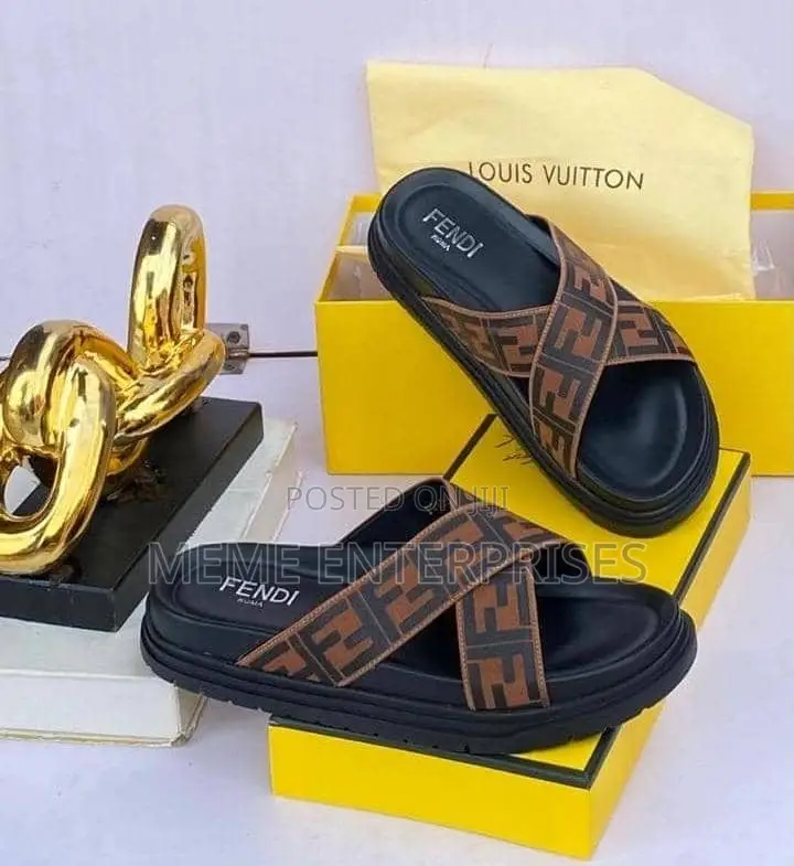 Brown Lv Slippers (Fendi) 