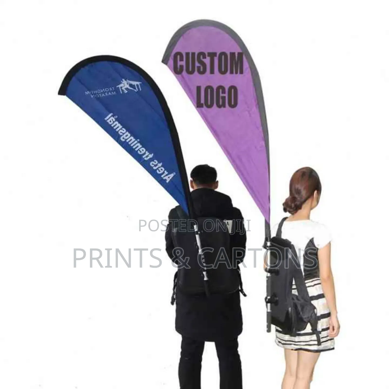 Backpack With Printed Flag Banner. ##00