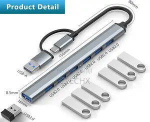 Ultra-Slim Aluminum Usb 3.0 Hub With 7 Ports