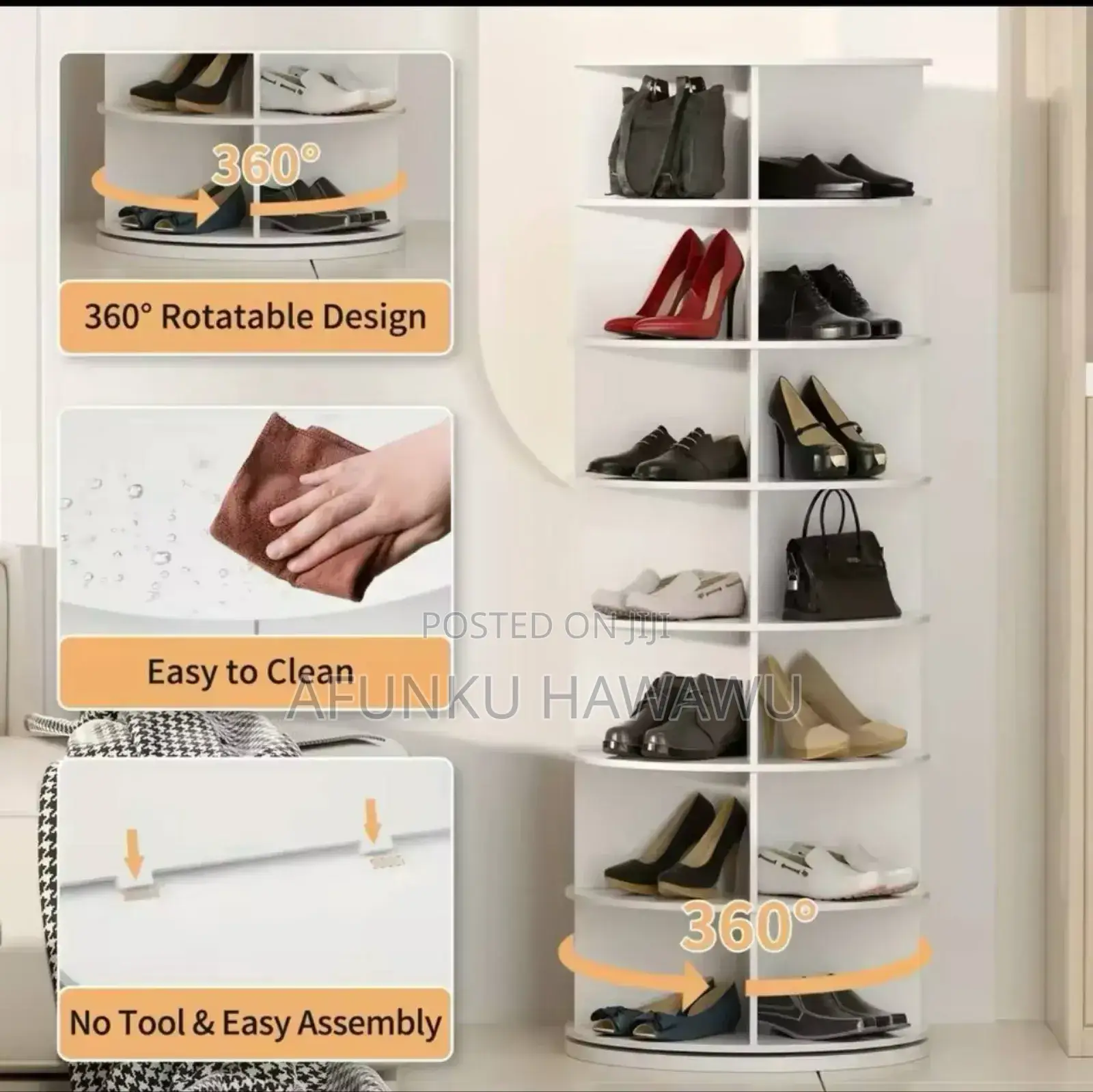 Shoe Rack 7-Tier Spinning
