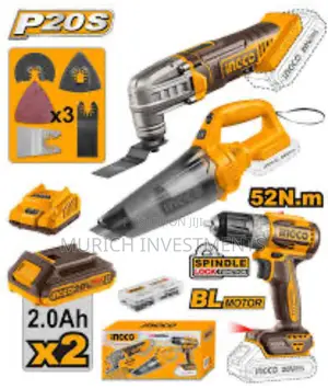 Ingco 3pcs 20v Cordless Combo Kit Drill, Vacuum and Blower