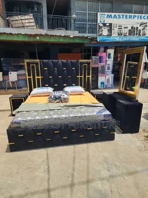 Advanced 6by6 Set of Black Upholstery Bed.