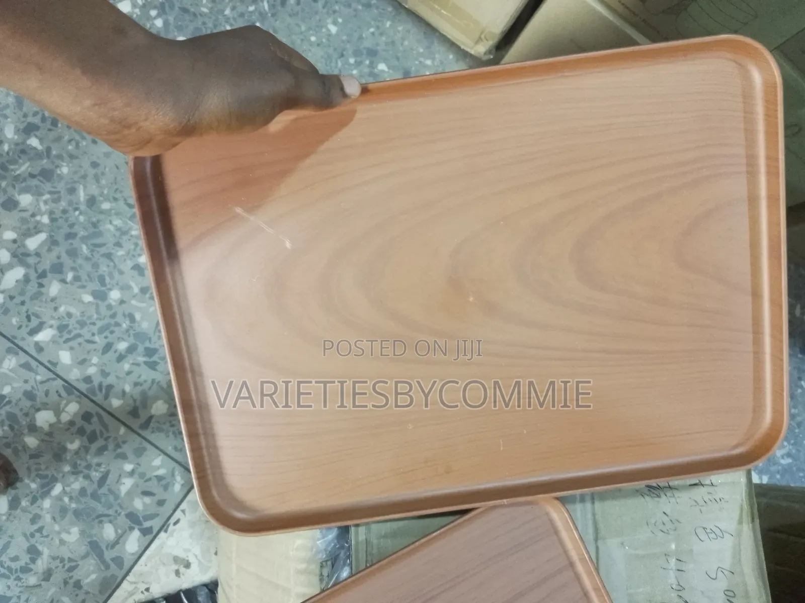 Rectangular Imitation Wood Color Serving Tray
