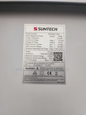 550watts Suntech Mono Crystalline Panels