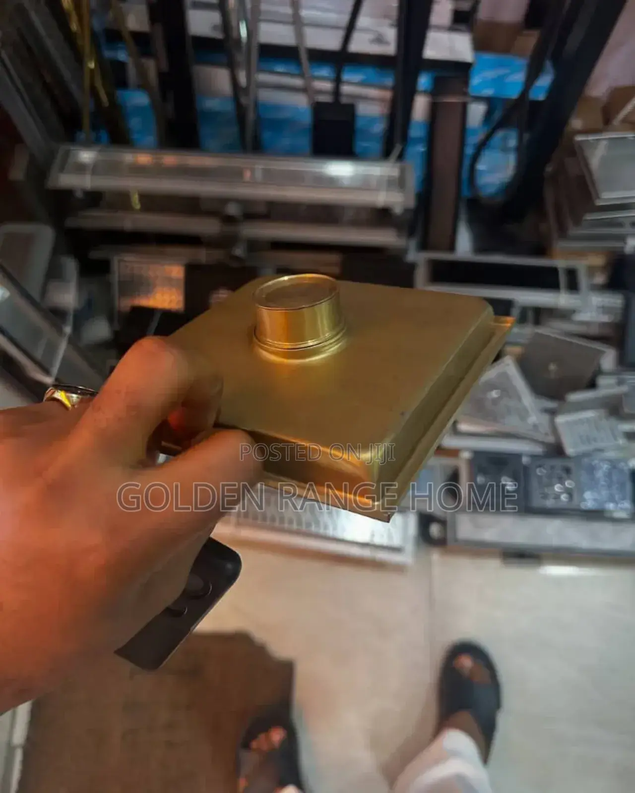 Gold Square Tiles Insert Floor Drain