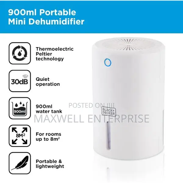 Black and Decker 900ml Dehumidifier