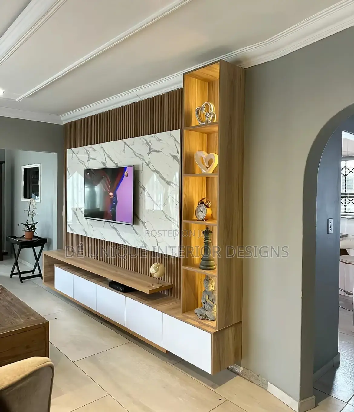 T.V Console With Fluted Panel and Lots More
