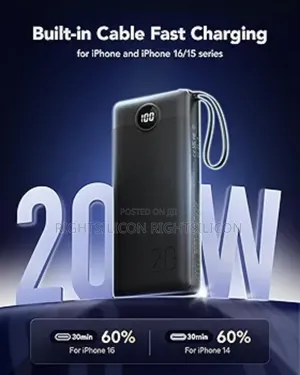 Usa Vrurc Power Bank With Built-in Cables,20000mah Portable