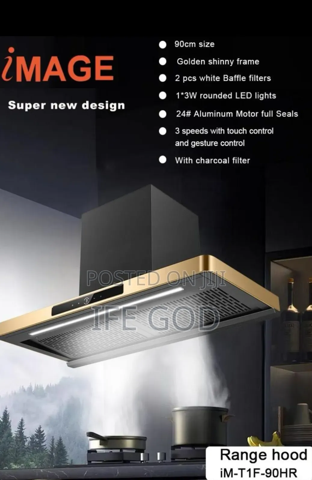 Original 90cm Image Gold Automatic Heat Extractor Handwave