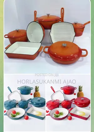7pcs Enamel Cookware Iron and Pan Pot Set