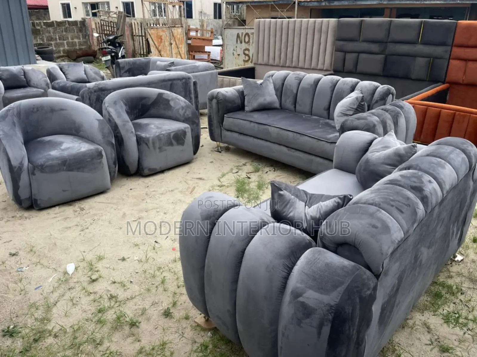 Ash Color Sofa Set