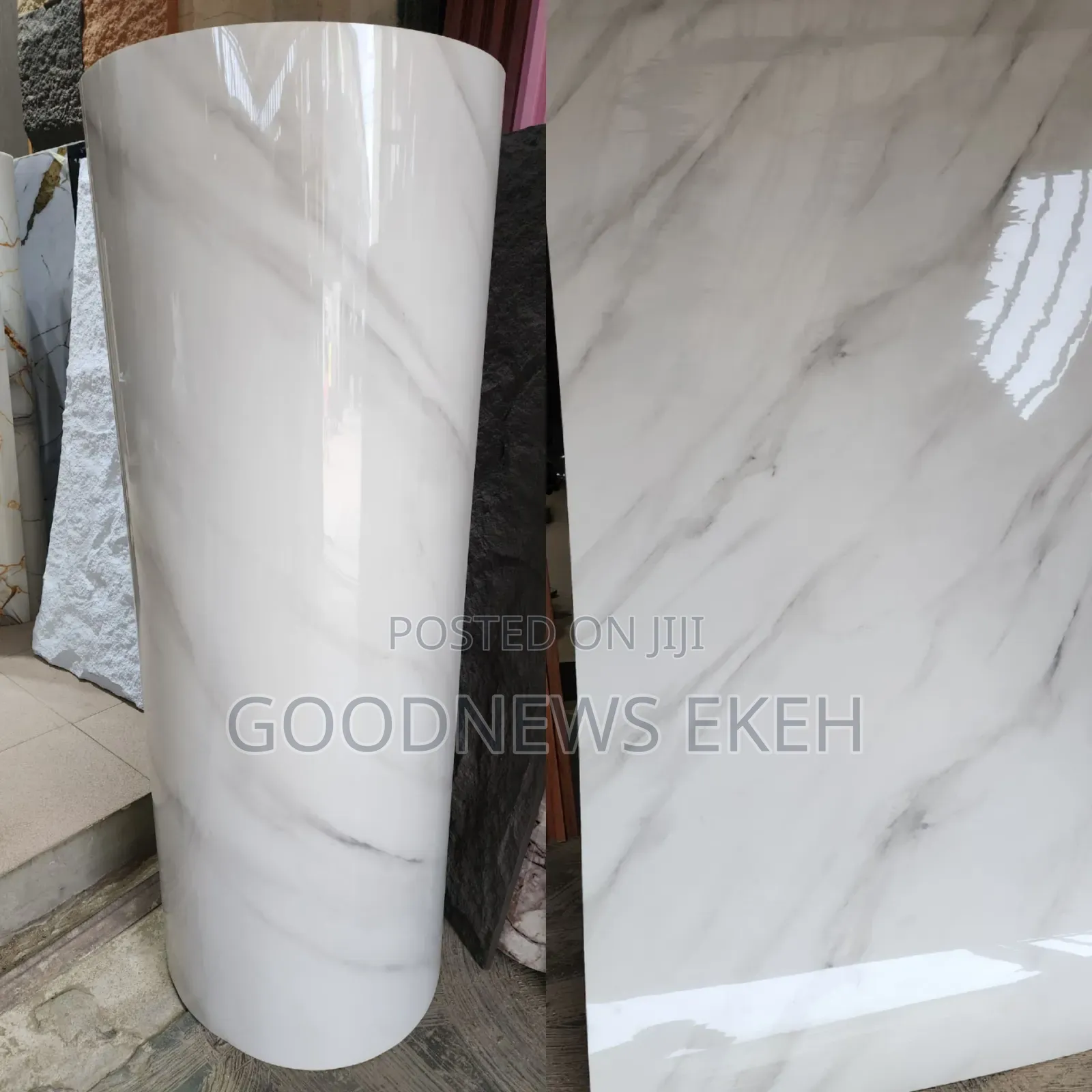 White Uv Marble Sticker Sheet