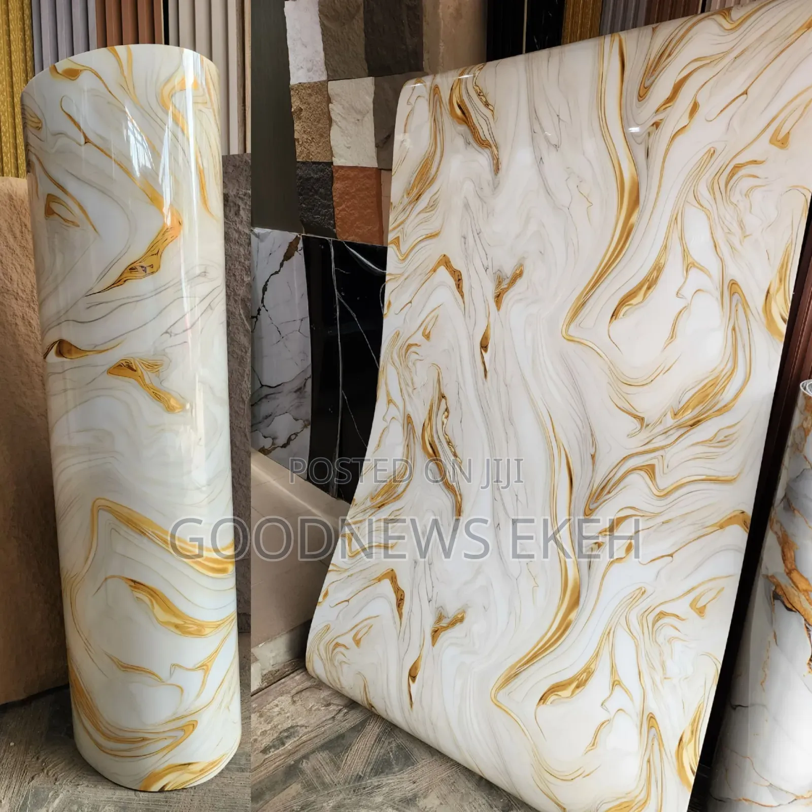 Gold Strip Marble Sticker Sheet for Interior Decoration