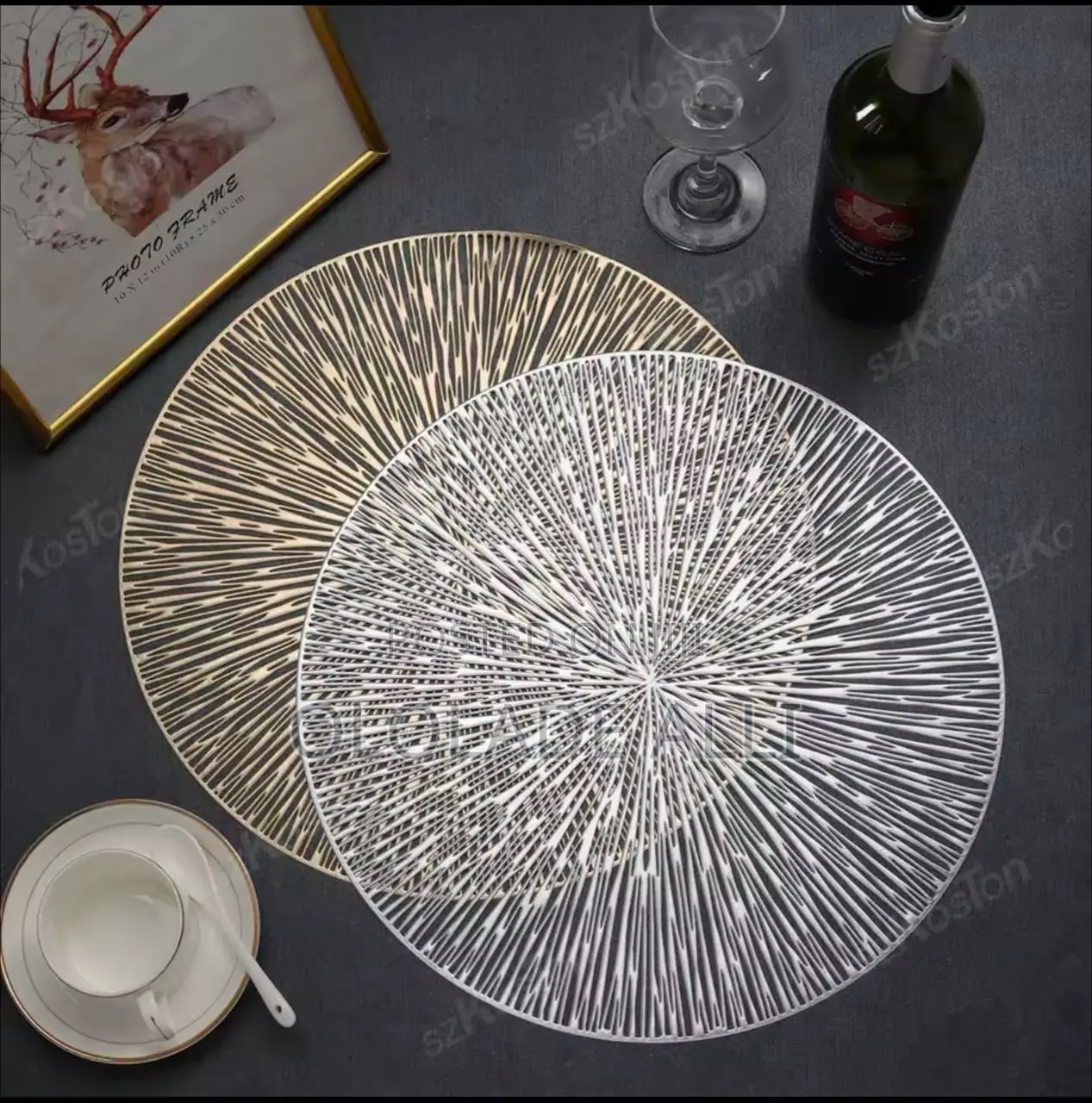 2 Pieces Round Firework Shape PVC Placemat