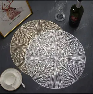 2 Pieces Round Firework Shape PVC Placemat