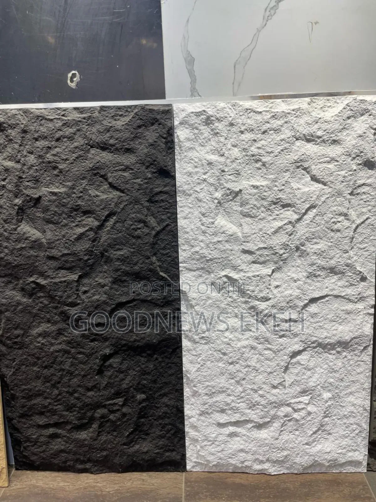 Pu Stone Skin Panels | Wall Cladding | Black Color Panel