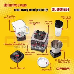 Qasa Pro4 (3 in 1) High Power Blender Juicer and Grinder