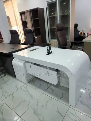 White Executive Table With Ceramic Fiber Top