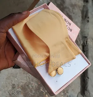Classic Gold Self Knot Bow Tie Set