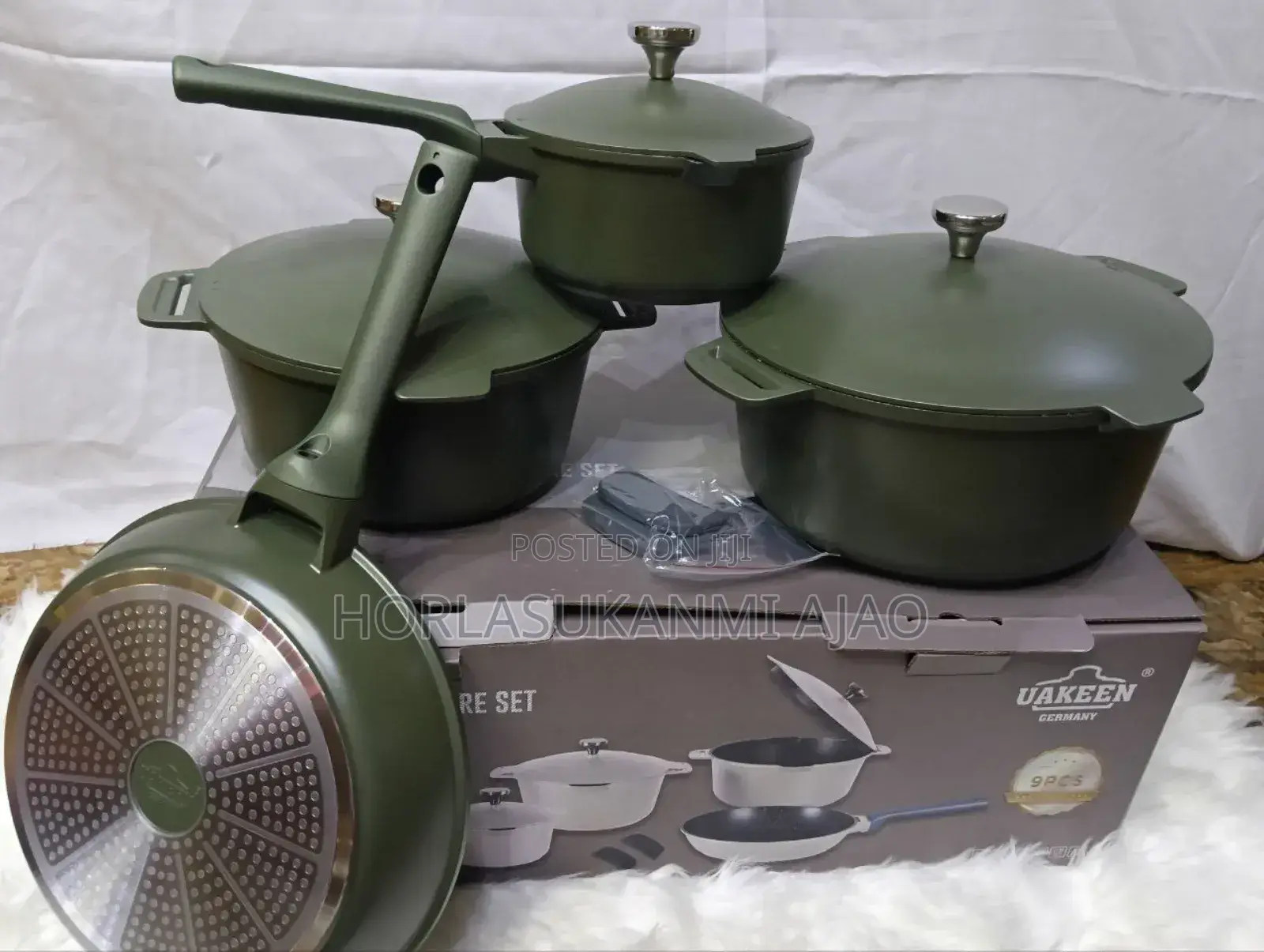 Aluminum Die Cast 9pcs Granite, Induction Cookware Set 