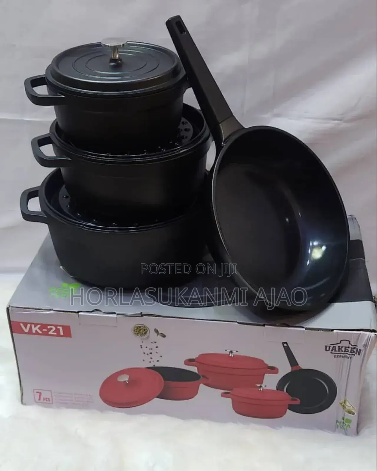 Quality 7pcs Aluminium Cast Pot With Induction Bottom 