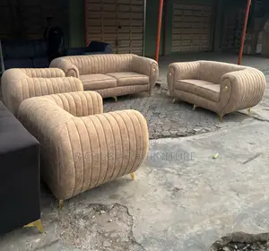 Top-Notch Set of Living Room Upholstery Fabric Sofa Chairs