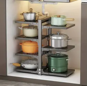 7 Layers Adjustable Heavy Duty Pan Pot Storage Rack 