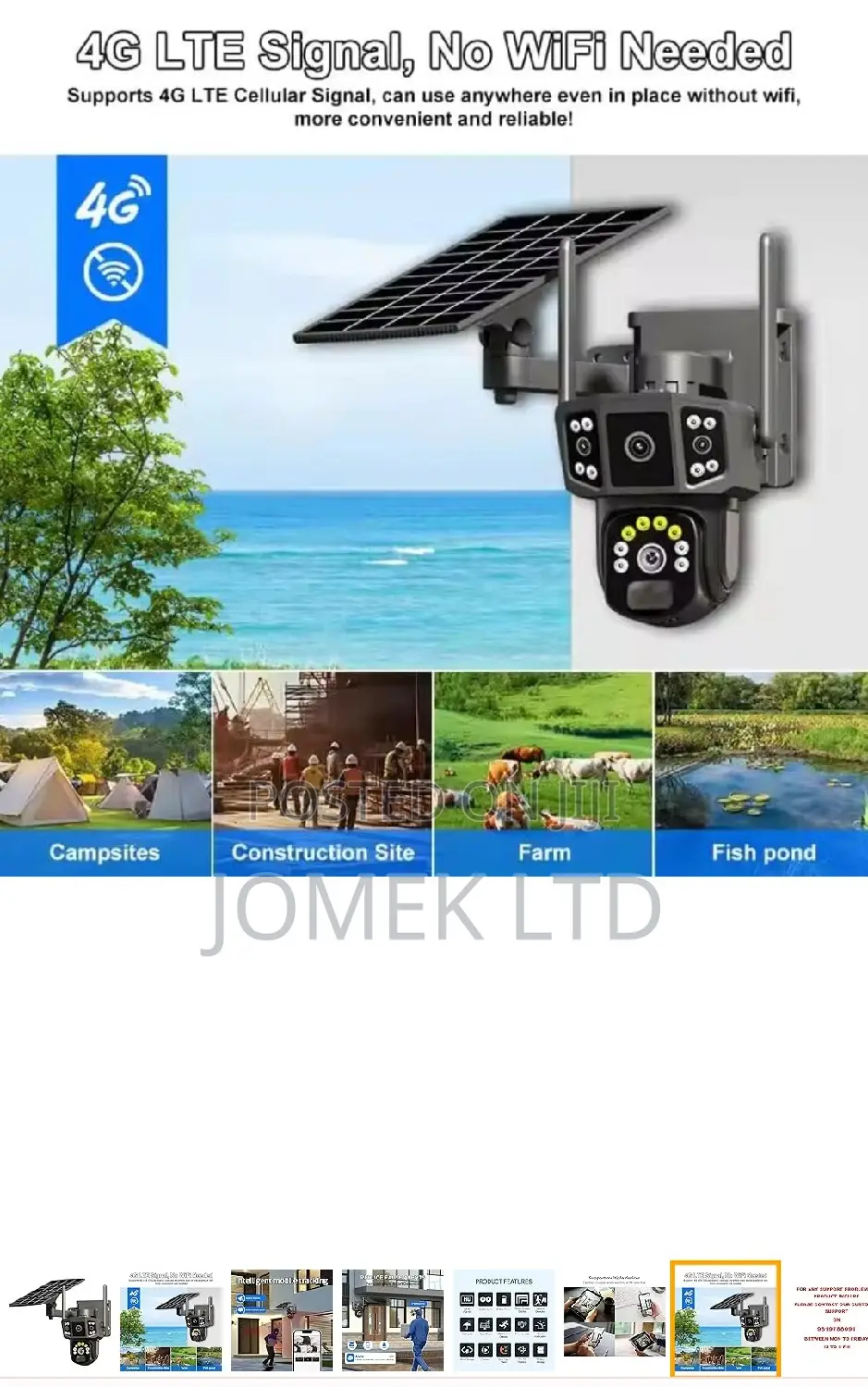 3 Lens Built Battery 4g Sim Smart Home Security Solar Camera